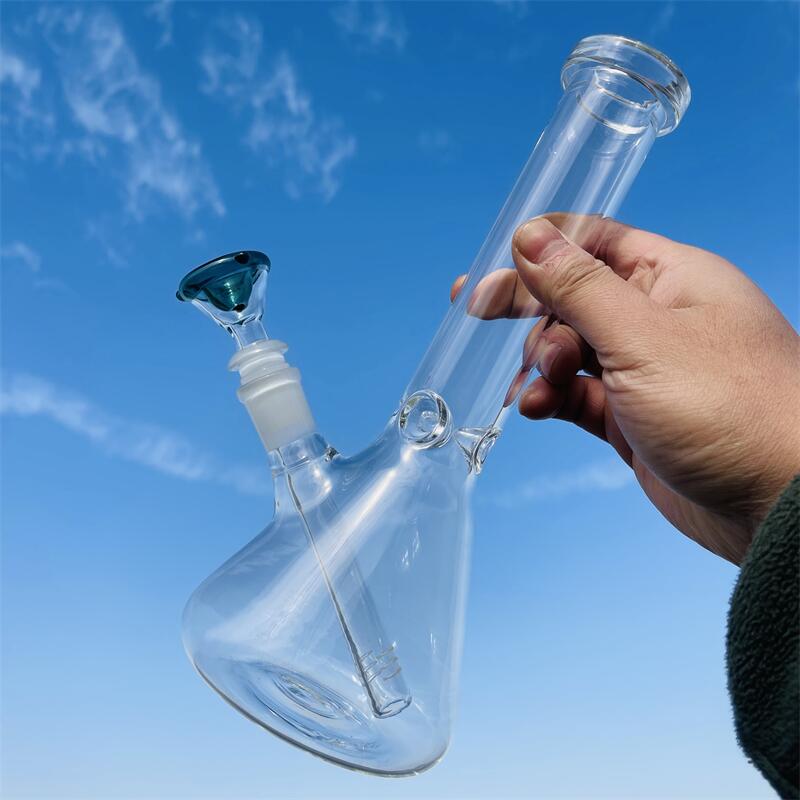 水ギセルパイプストレートチューブボン10インチの高さガラスボンステレオマトリックスパークダブリグフリットディスクガラス水パイプWP296