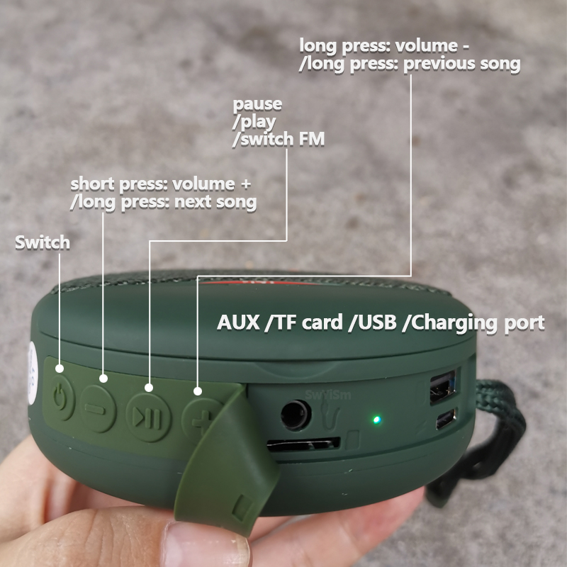 ポータブル2 in 1 BluetoothスピーカーワイヤレスヘッドセットアウトドアサウンドボックススポーツステレオIN-EIRヘッドフォン付きマイク付きIPhone Samsung Huawei