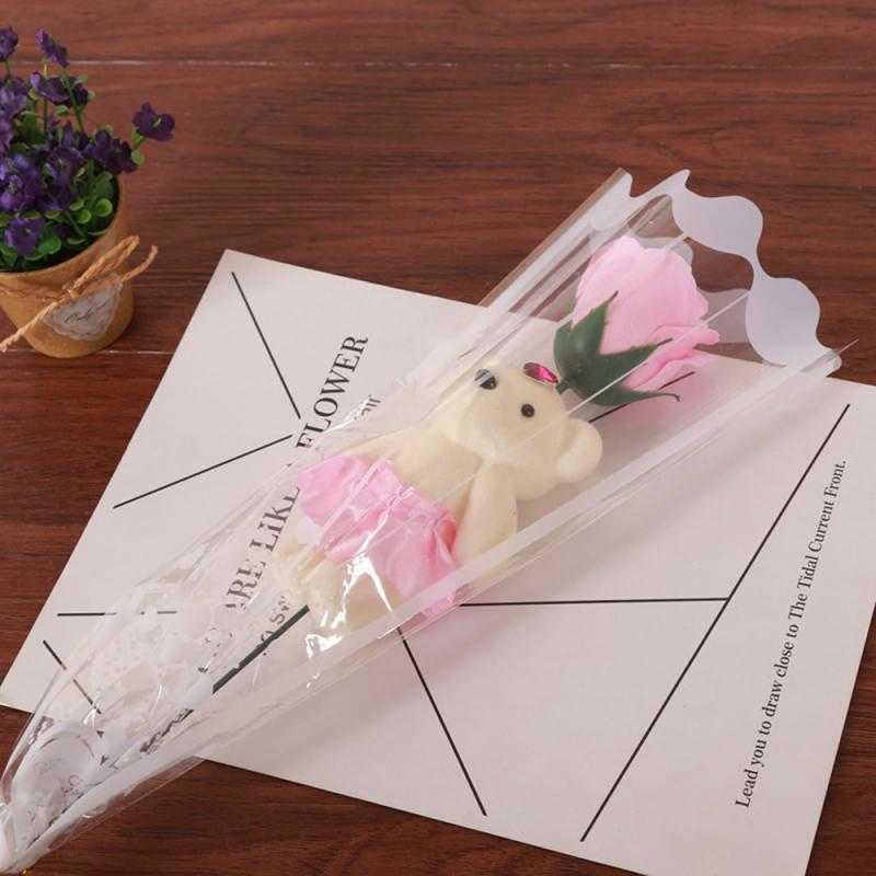 Flores secas Urso único Rosa Simulação Soop Birthday Birthday Dia dos namorados Festivos Favores de casamento Favores de namorada personalizada Presente Y2212