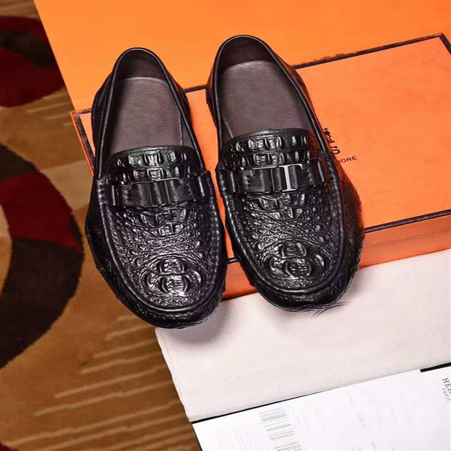 Neue Mode echte Lederschuhe für Männer Business Herren Kleid Business Office Oxfords Ostrich Muster Schuhe287f