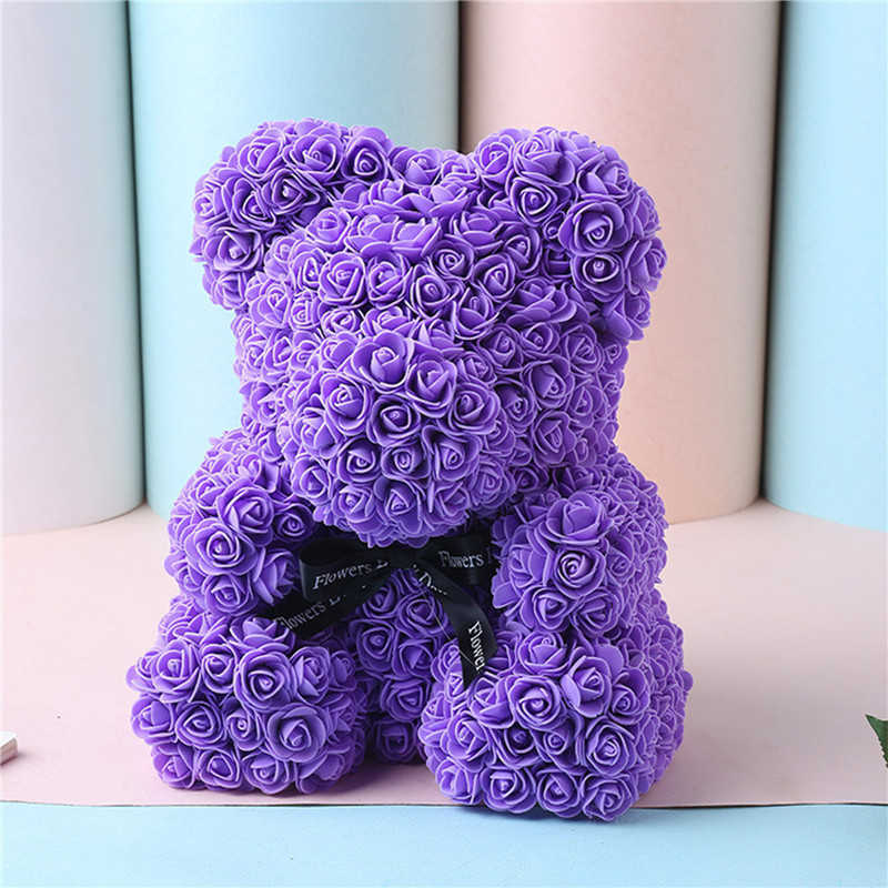 Gedroogde bloemen 25 cm Red Rose Teddy Bear Valentijnsdag Geschenk kunstmatige decor geschenken jubileum cadeau voor vrouwen bruiloft y2212