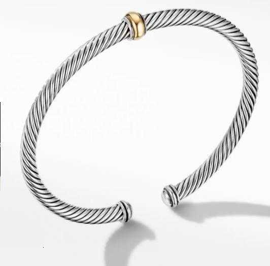 Bruiloft armband vrouwen kristallen twee kleuren 18k vergulde draad touw eenvoudige open liefde gecharmeerde armbanden 5mm hip hop designer luxuri270S