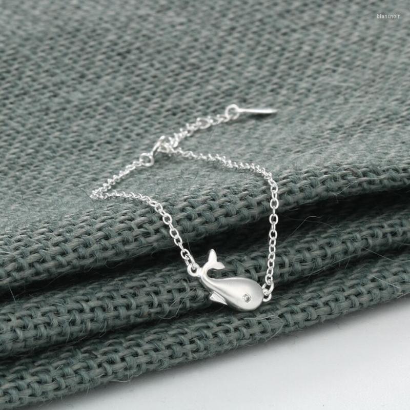 Link braccialetti carino dolce scrub balena fresca temperamento di colore argento femminile alla moda ridimensionabile SBR046 266T