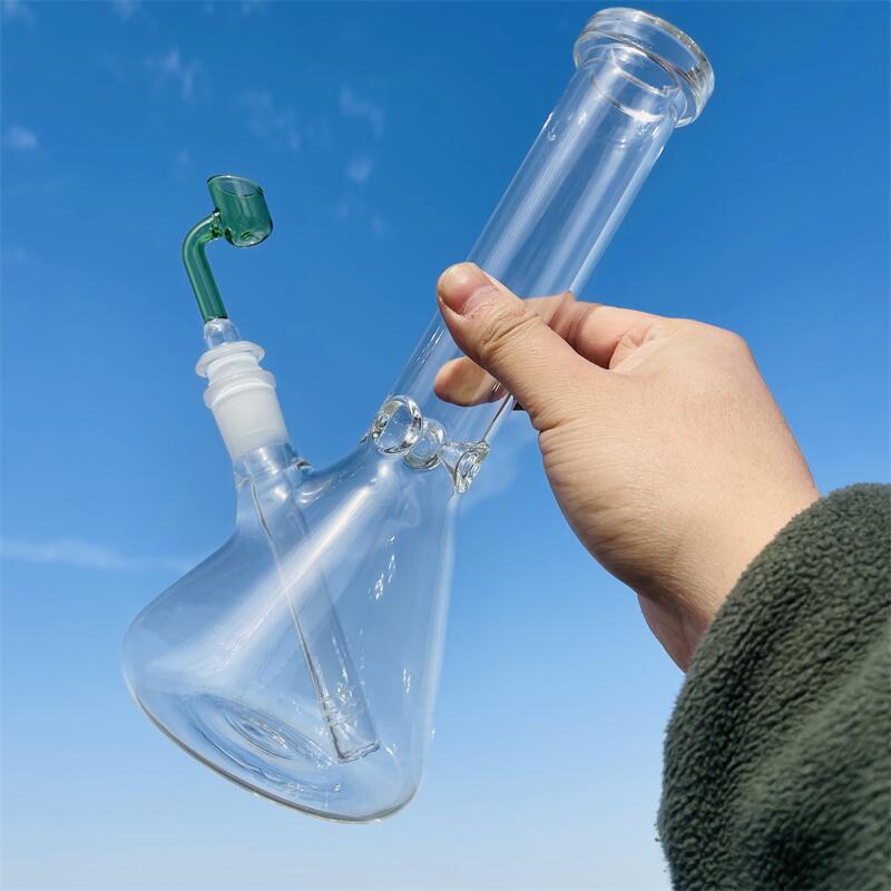 Pesado 7 mm 10 pulgadas de vidrio Bong Hookahs Beaker Bongs Gros Bongs de elefante Recto con Catcher Classical Smoking Water Tipes