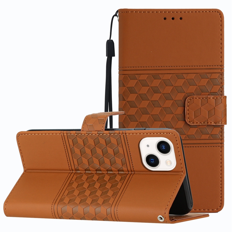 Vierkante Kubus Lederen Portemonnee Flip Cases Voor Iphone 15 14 Pro Max 13 12 11 XS XR 8 7 6 Plus Luxe Mode Zakelijk PU ID-kaart Pocket Slot Houder Kickstand Cover Pouch Strap