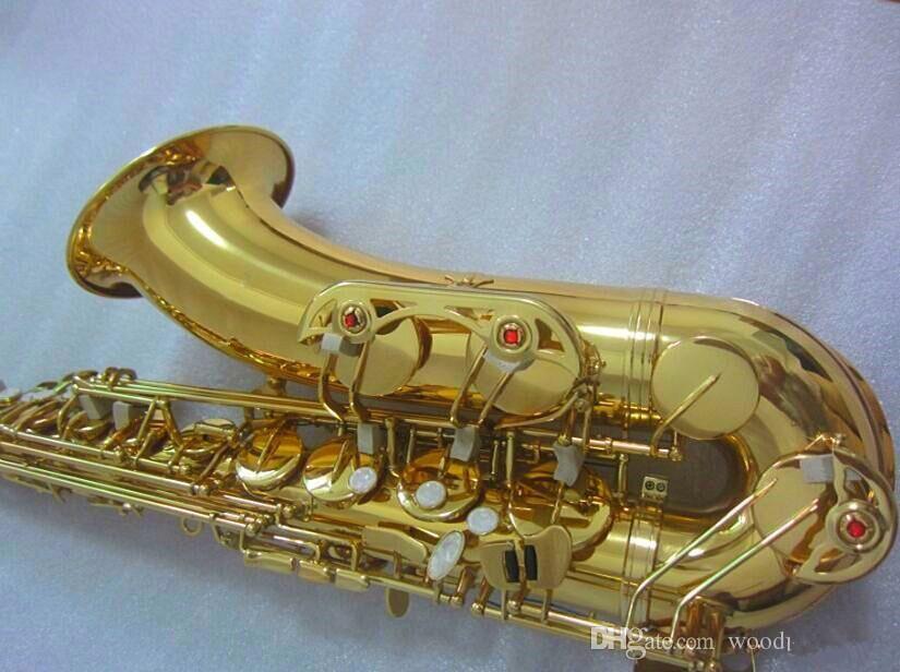 Ny tenorsaxofon B Flat Tenor Sax Lackered Gold Musical Instrument Professional With Case