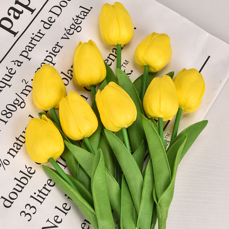 30cm Tulip PU Artificial Flower Real Touch Bouquet Fake Flowers For Wedding Decoration Spring Party DIY Home Garden Supplies