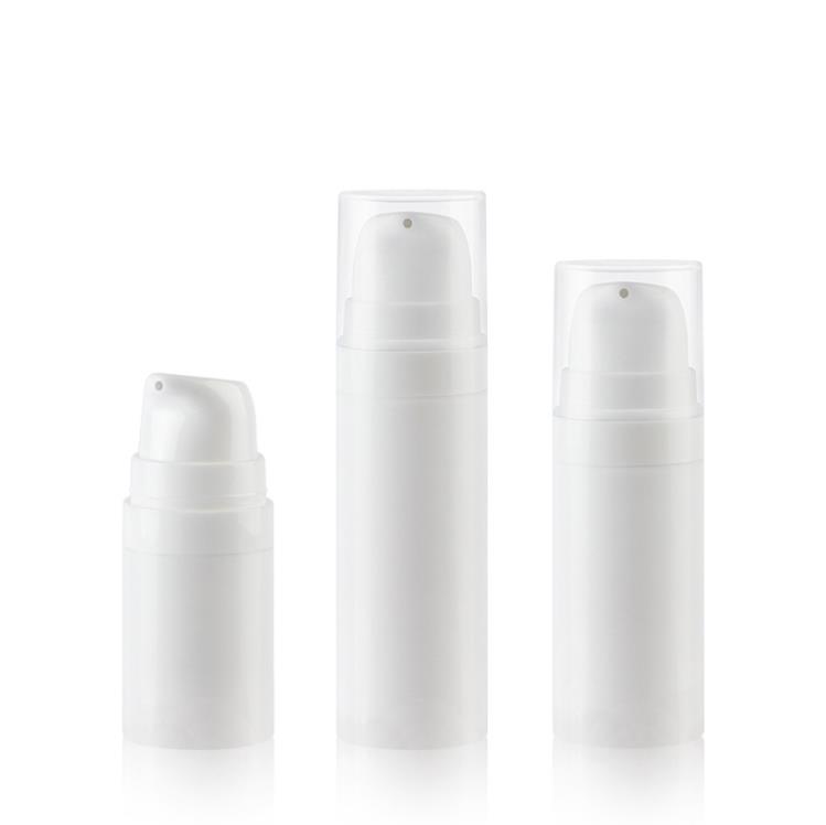 5 ml/10 ml/15 ml Weißer Kunststoff Leere Airless-Pumpflaschen Großhandel Vakuumdruck Lotionsflasche Kosmetikbehälter SN511