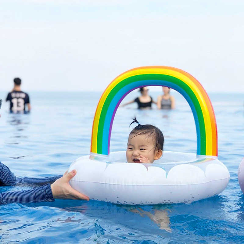 Gilet de sauvetage bouée Rooxin arc-en-bébé anneau de natation infantile flotteur piscine cercle de natation gonflable bébé siège flottant été plage fête piscine jouets T221214