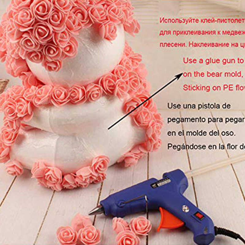 Fleurs séchées artificielle Rose ours mousse matériel jouets forme artisanat cadeau fleur bricolage poupée pour saint valentin présent Y2212