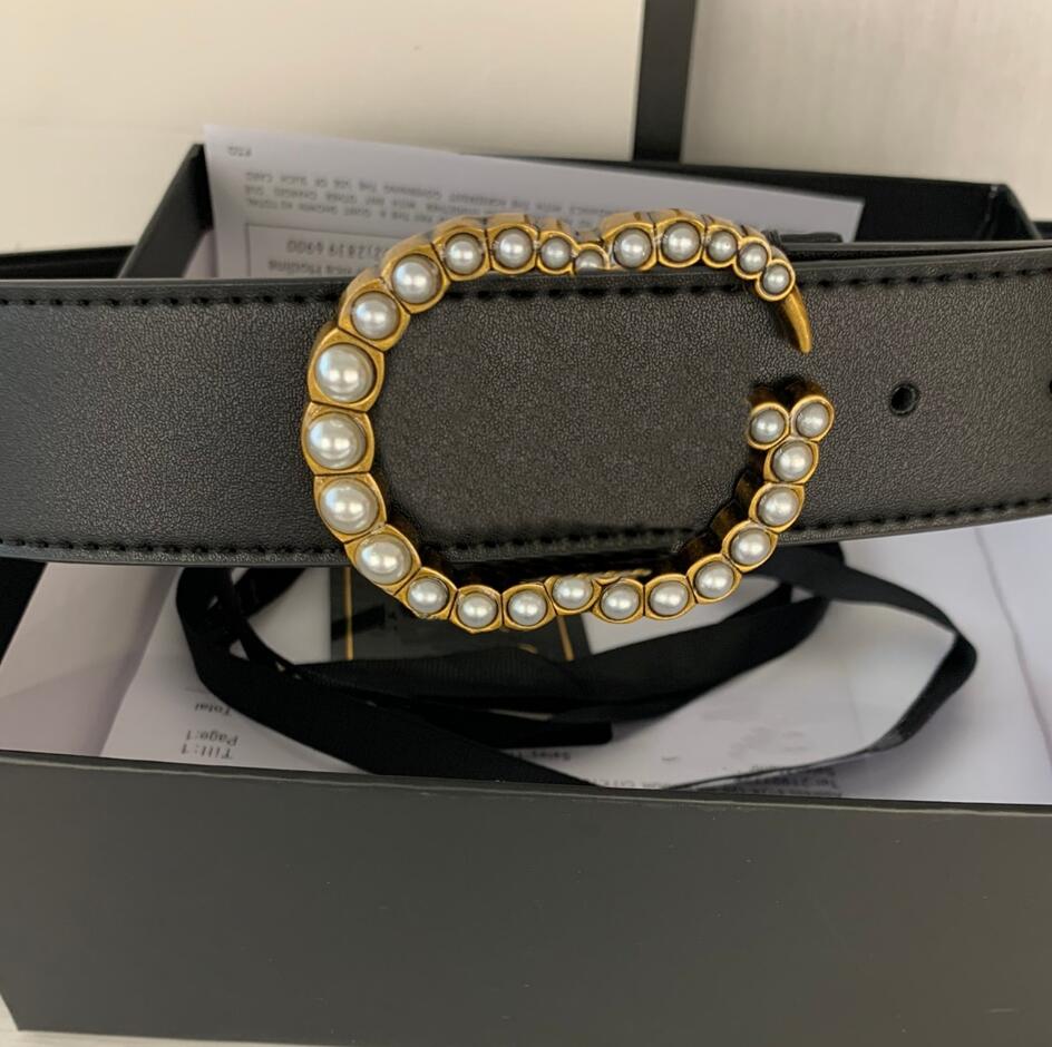 Mode Perle Boucle Ceintures Designer Femmes Loisirs Ceinture Marque De Luxe Classique Hommes Commerce Décorer Ceinture Double Lettre Polyvalent Wa3050