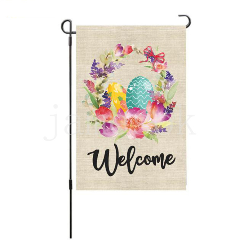 Easter Courtyard decoration Banner Flags Painted Egg and Rabbit Pattern Garden Flag Festival-flag DE933