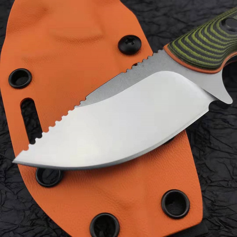 NIEUW R1235 SURVIVAL Rechte mes S30V Satijnen mes Volledig Tang G10 Handschakel Outdoor Camping Hunting Fishing Fixed Blade messen met Kydex