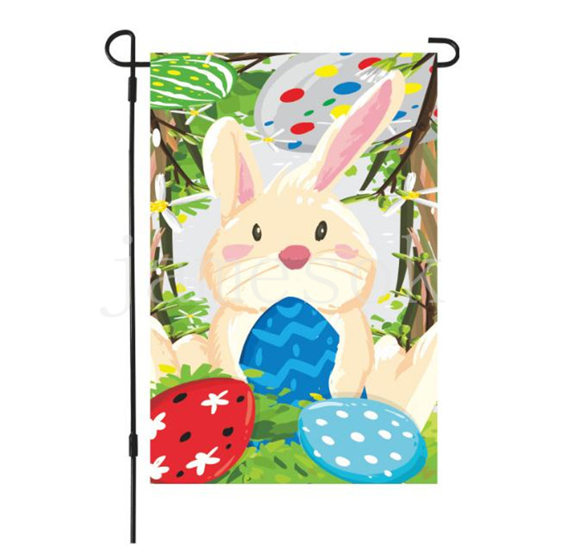 Easter Courtyard decoration Banner Flags Painted Egg and Rabbit Pattern Garden Flag Festival-flag DE933