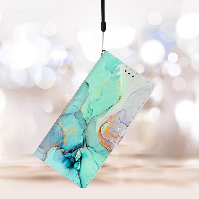 Marble Geometric Leather Wallet Cases For Iphone 15 14 Plus 13 12 11 Pro Max XR X 8 7 6 Geometry Flower Butterfly Cat Wolf Dreamcatcher Flip Cover ID Card Slot Pouch