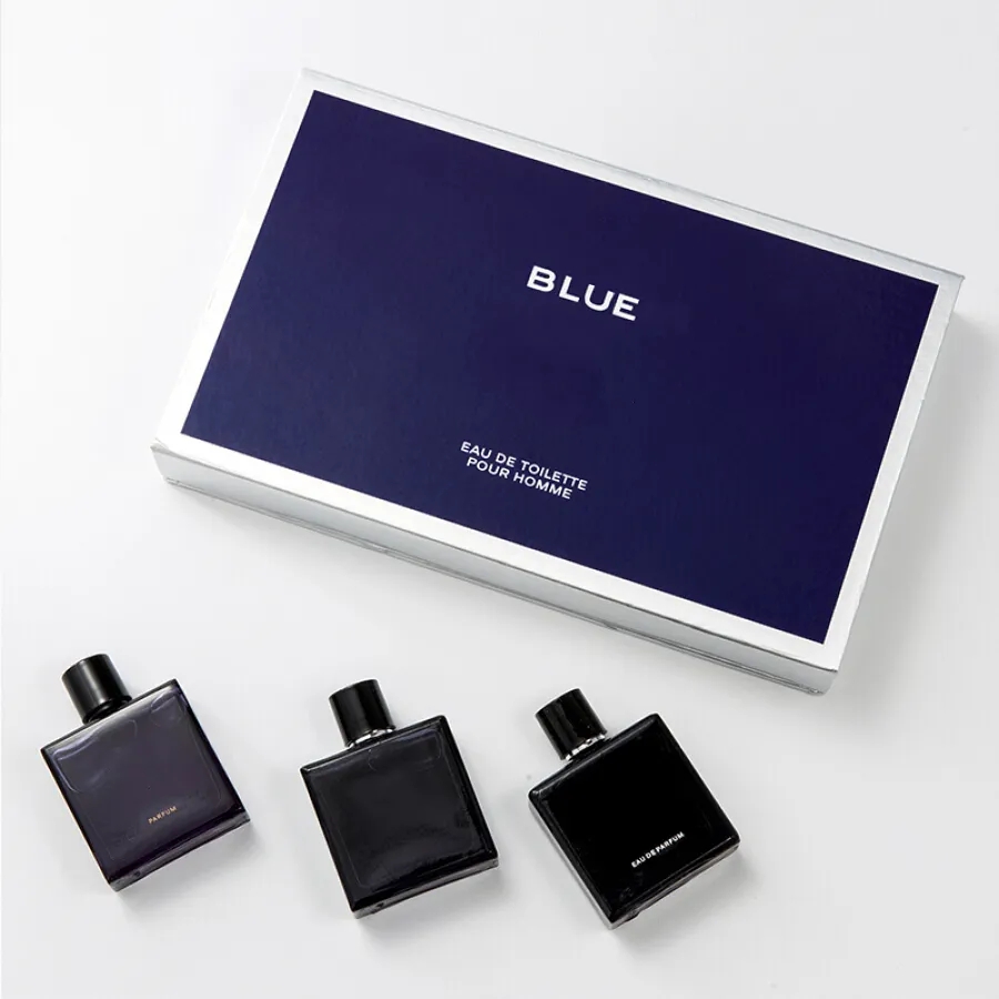 Premierlash Classic conjunto de 3 peças de perfume azul mais vendido para homens 30ml por frasco colônia edt com longa duração bom cheiro edp alta fragrância presente do festival