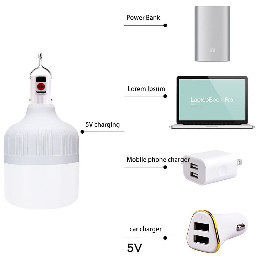 Ampoule lanterne Portable, lumière Led Rechargeable, éclairage extérieur, jardin, pêche, équipement de Camping, lampes de poche haute puissance 308S