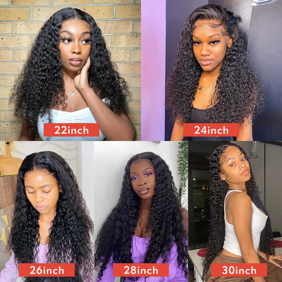 Lace Pruiken 13x4 Water Wave Front Curly voor zwarte vrouwen Bob 30 40 inch HD Human Hair nat en golvend losse diepe frontale 221212