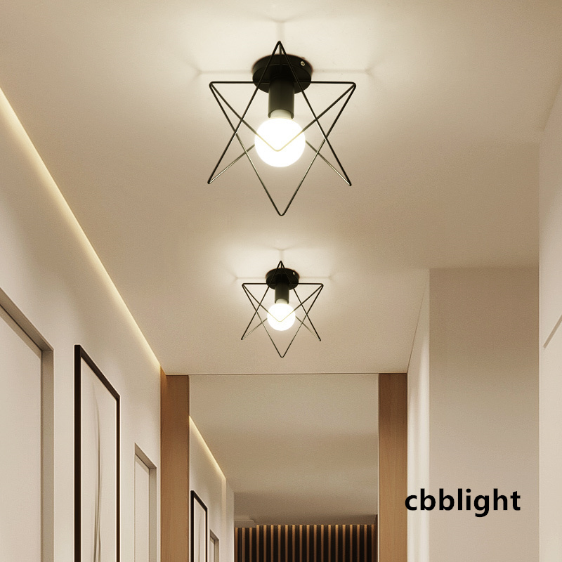 السقف الرجعية Light Loft Bedroom E27 Indoor Vintage Iron Seiling Lamps Decor Decor For Home Corridor Aisle 110V 220V Black LRG018