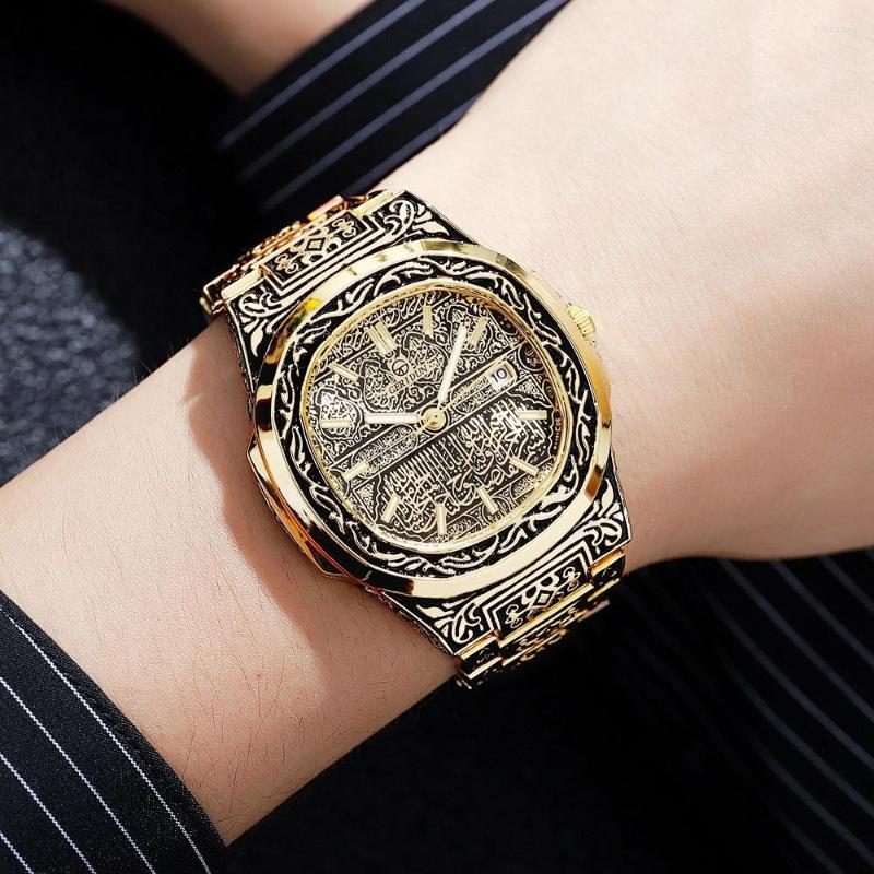 Montres-bracelets de luxe pour hommes, montres à Quartz, horloge en relief, bracelet en acier inoxydable, Relogio Masculino Women223g