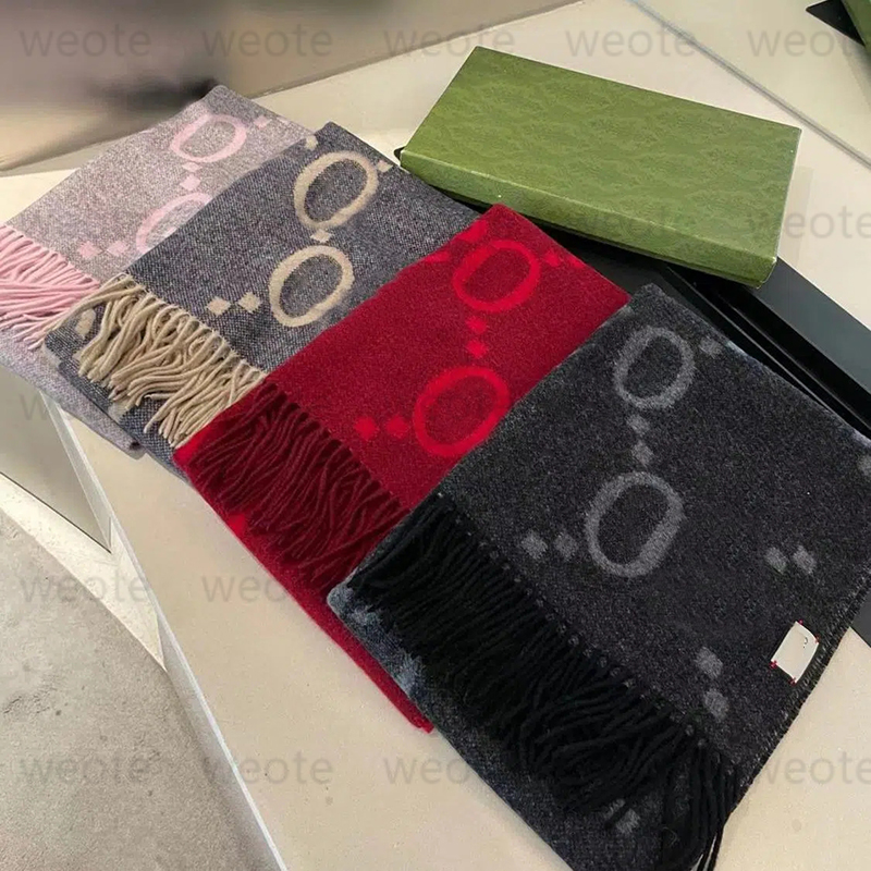 Lyx Designer Letter Scarf För Kvinnor Cashmere Dubbelsidig Tofs Herr Dam Sciarpe Big Size Varma Halsdukar Vinter Echarpe Sjal Scarfs