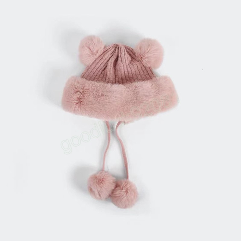 Bonnets en laine pour femmes, casquette mignonne, douce et solide pour l'hiver, casquette ours pour filles, casquette chaude plus épaisse, oreilles protégées