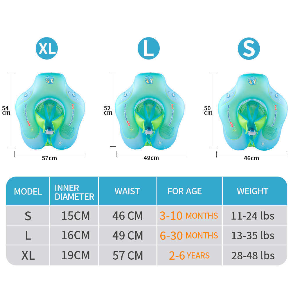 Life Vest Buoy Swimbobo Uppblåsbar Baby Swim Ring 3-36 månader barn utomhus badcirkel säkerhet och bekväma pooltillbehör droppshippande T221214