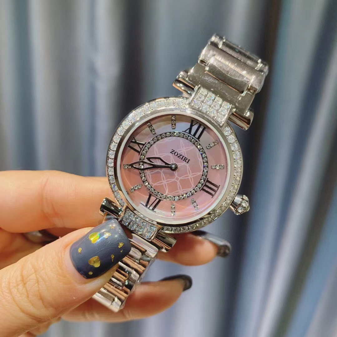 Neue Lady Imperiale Quarz-Armbanduhr aus echtem Leder, römische Zahlenuhr, mehrfarbige Perlmutt-Uhren, Muschel-Zifferblatt, 36 mm