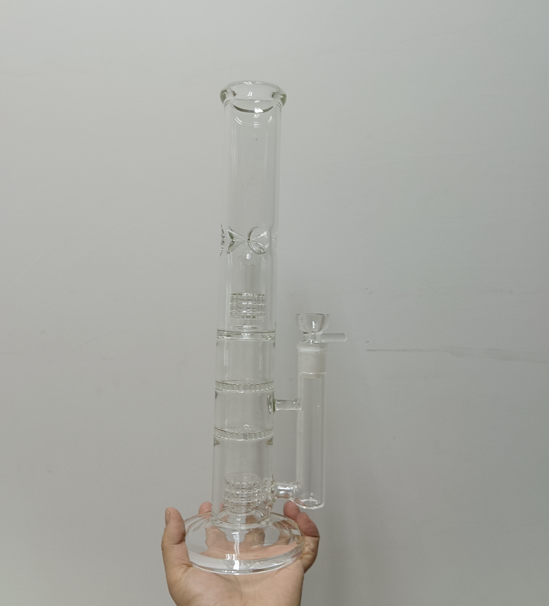 Heldere glazen bongpraatjes met honingraat percolatoren rechte olie dab rig shisha voor roken met vrouwelijk 18 mm gewricht