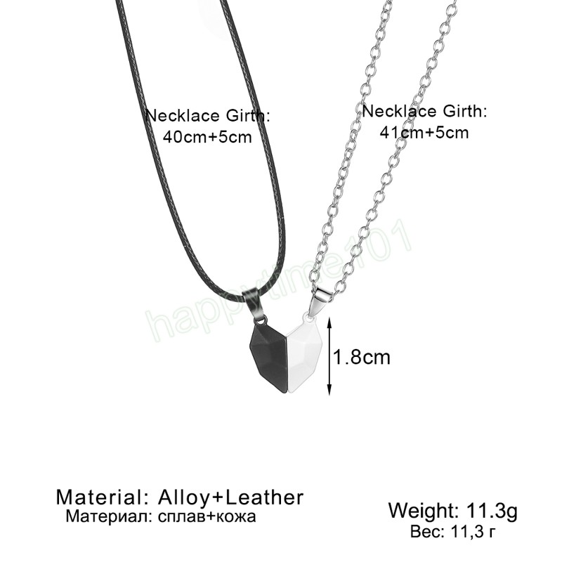 Colar de casal magnético da moda coreana para amantes Colar pingente de coração Homens Mulheres Party Gift Jewelry3287256