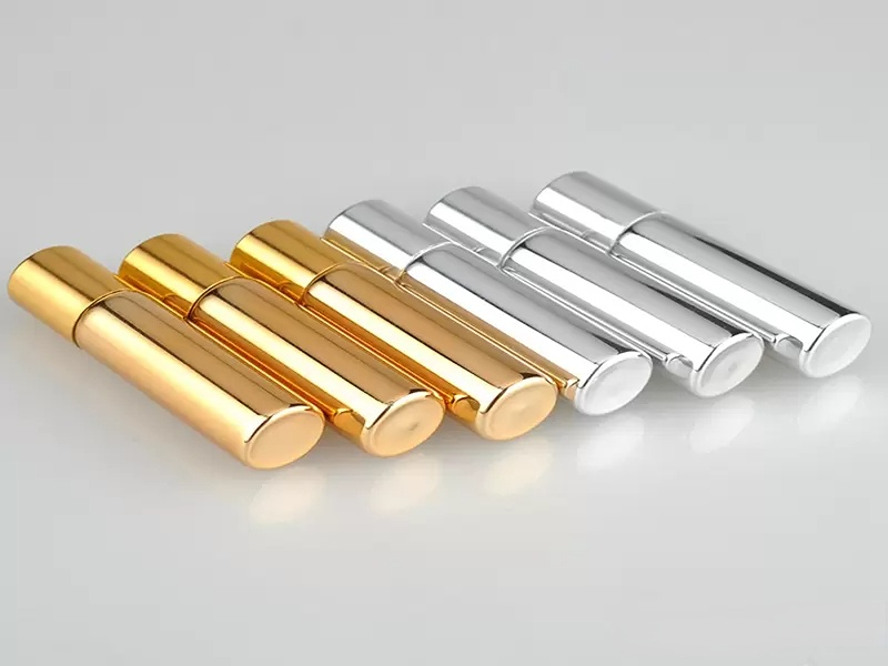 5ML Metal Roller Refillable Bottle For Essential Oils UV Roll-on Glass Bottles gold & silver colors