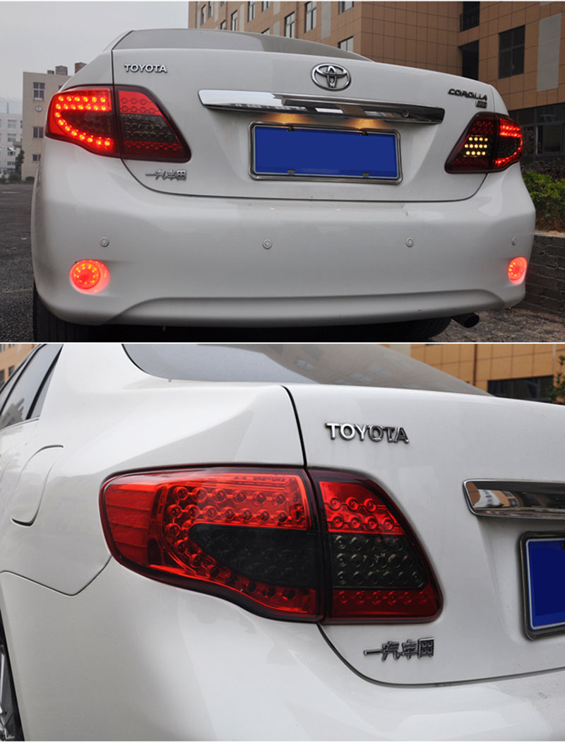 Luz de transmiss￣o do conjunto da luz traseira do carro Luzes indicadores de giro para a luz traseira Toyota Corolla LED 2007-2010 Freio estacionamento reverso l￢mpada traseira