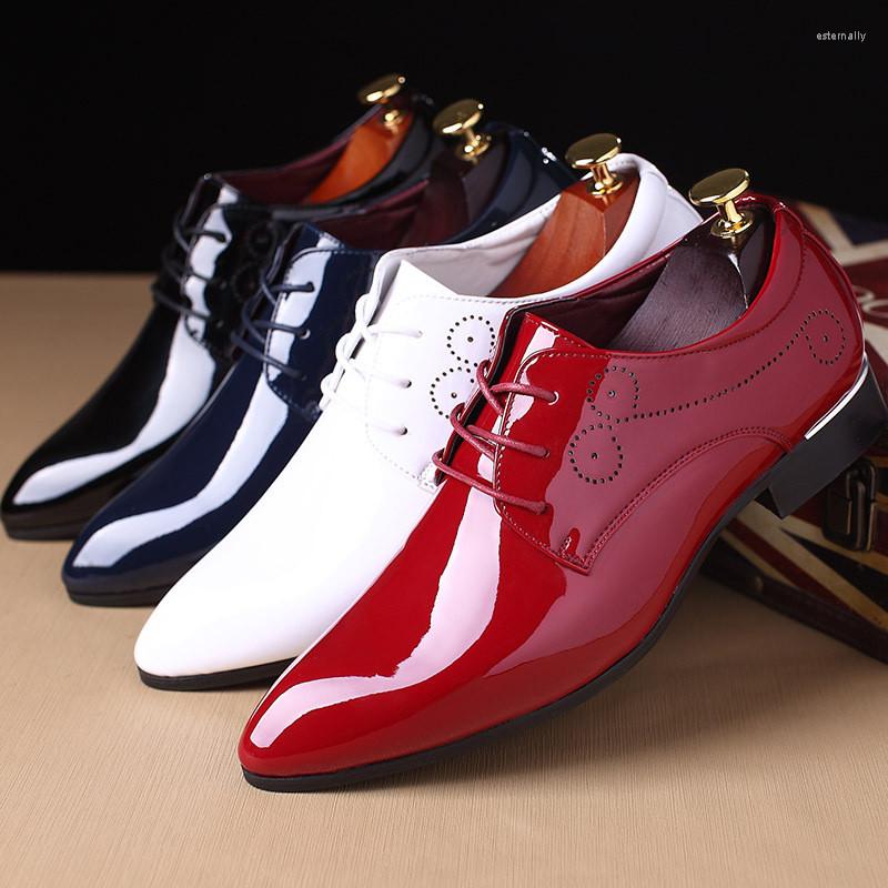 Dress Shoes Fashion Pointy Leather Men's Business Casual British Style Korean Stylist Patent