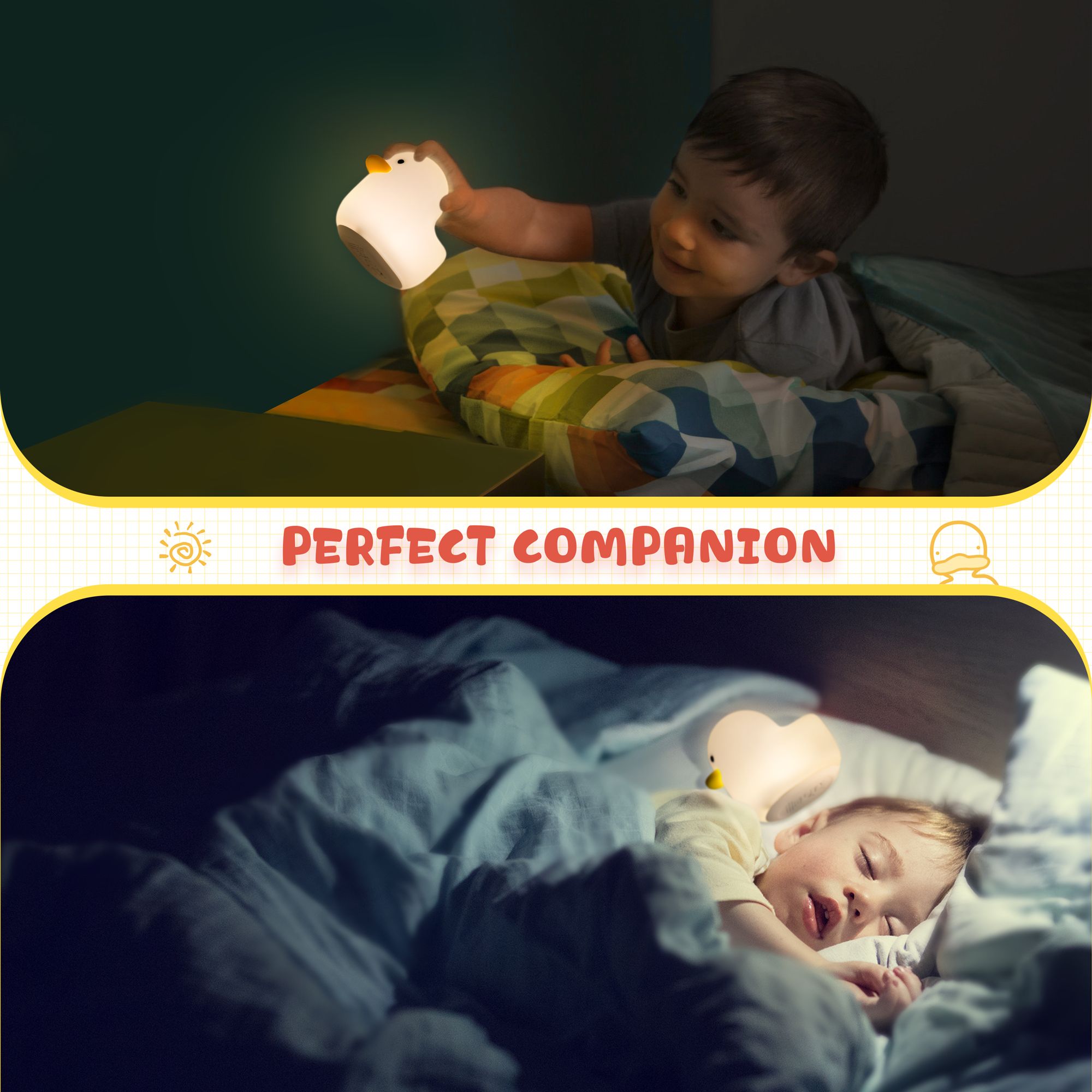 Lampada da tavolo da tavolo ricaricabile la luce del silicone di anatra di anatra Benson a LED Uneede con sensore di touch bambine Bed292V