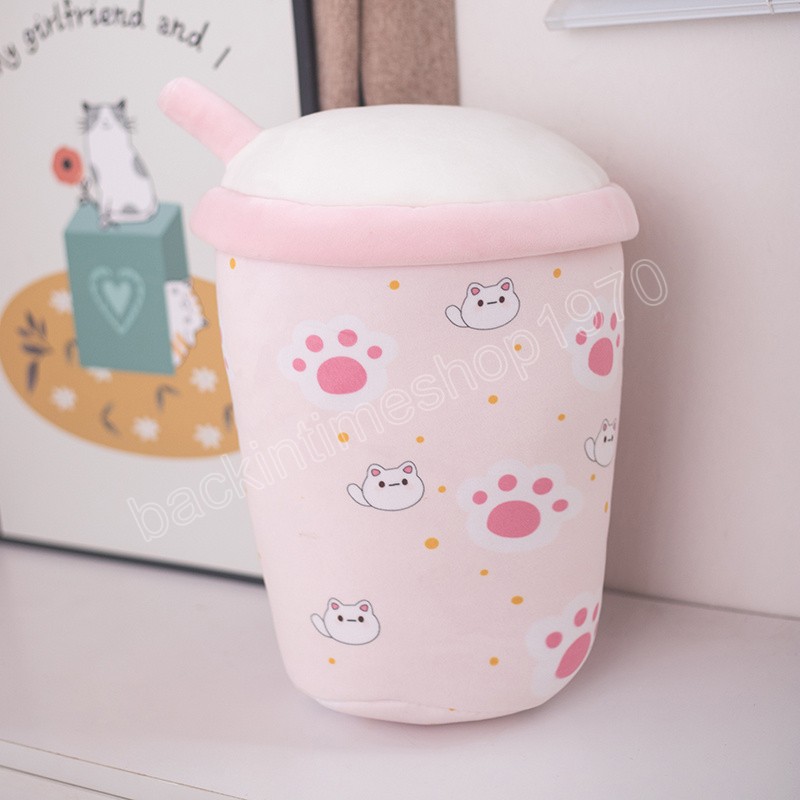 Un sacchetto di Boba Milk Tea Budino Soft Plushing Cat Paw Paw Wolfberry Tè Abbraccio Creativo Custini Custini Regalo bambini