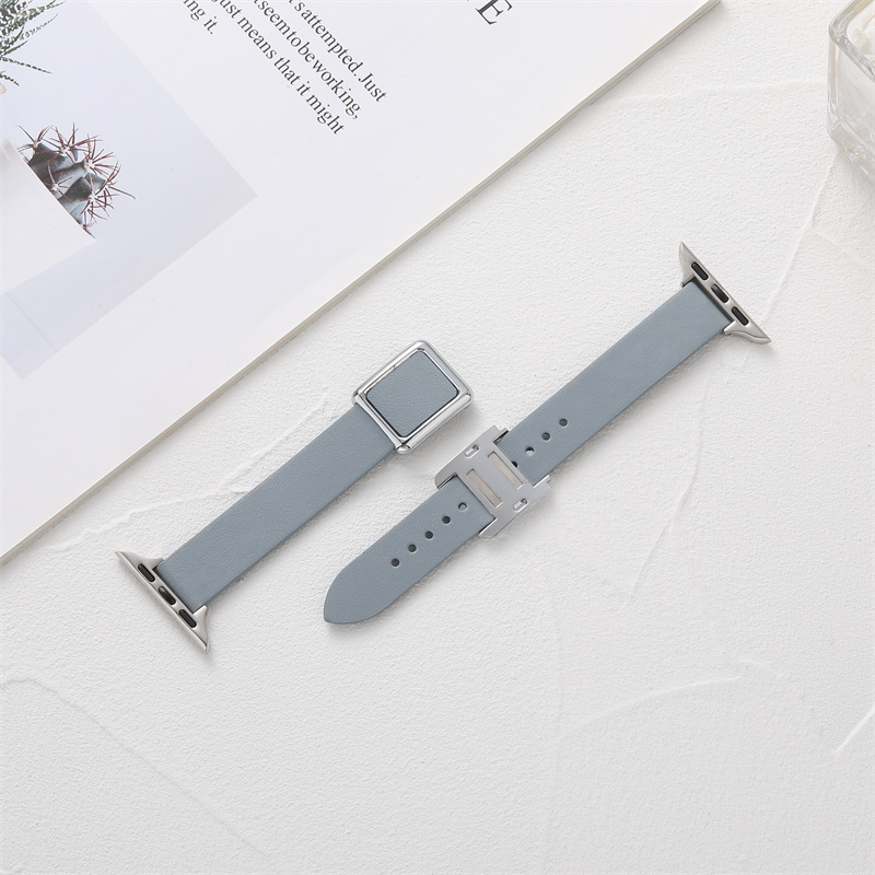 Lederbandgurt mit Metallschnalle für Apple Watch 42 mm 49 mm 44 mm 41 mm 40 mm 38 mm austauschbarer Schleifenriemen Armbänder iWatch 8 Ultra 7 6 5 4 3 Serienzubehör