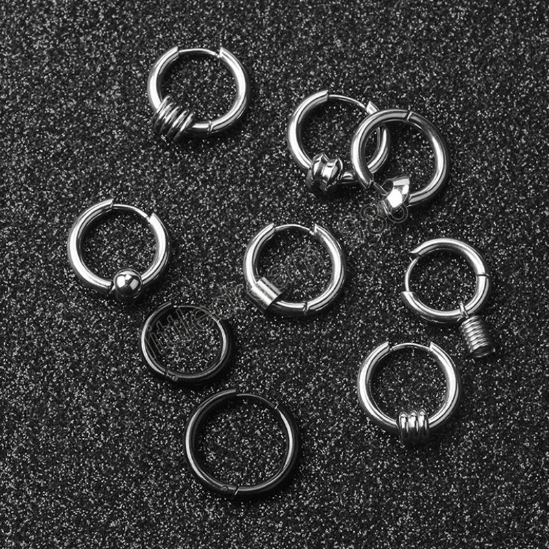 Piccoli orecchini a cerchio donne uomini cartilagine punk anello piercing cololi in acciaio cerchio rotondo orecchio tragus elica gioielli alla moda