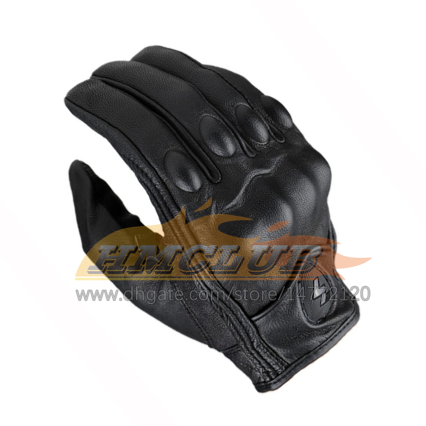 ST681 Motorcycle Gloves Motorbike Driving Cycling Retro Pursuit Perforated Real Leather Moto Protective Gears Motocross Glove