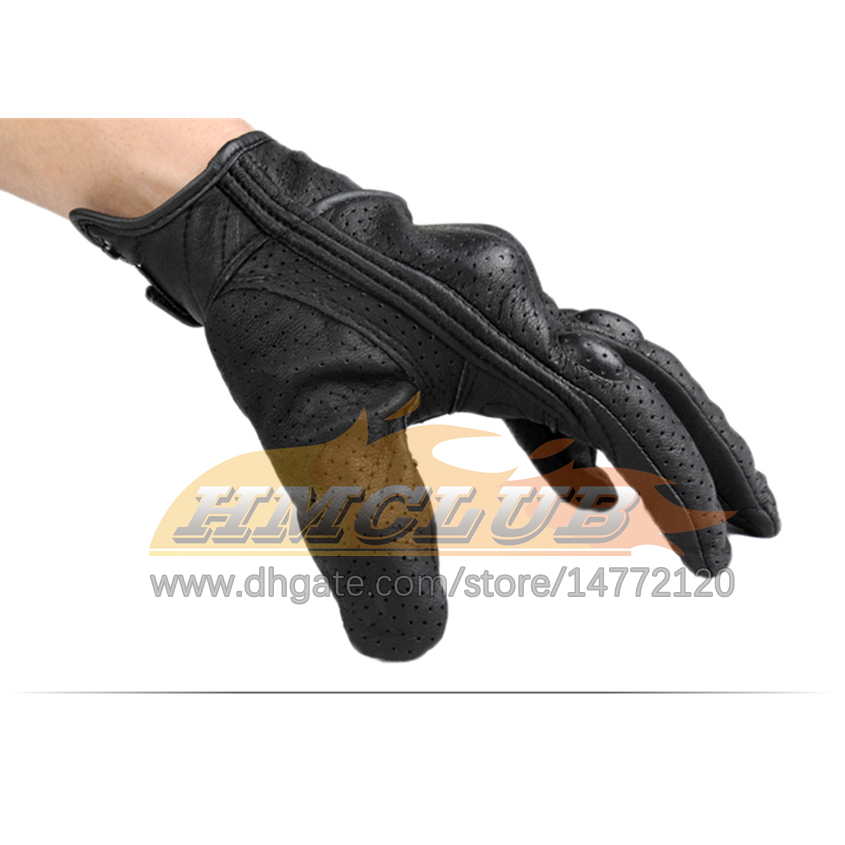 ST681 Motorcycle Gloves Motorbike Driving Cycling Retro Pursuit Perforated Real Leather Moto Protective Gears Motocross Glove