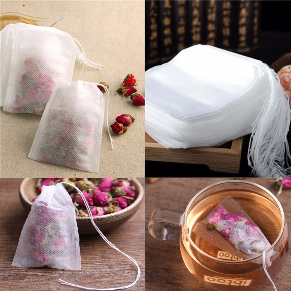 Fashion Hot Empty Teabags Tea Bags String Heal Seal Filter Paper Teabag 5.5 x 7CM for Herb Loose Tea P1216