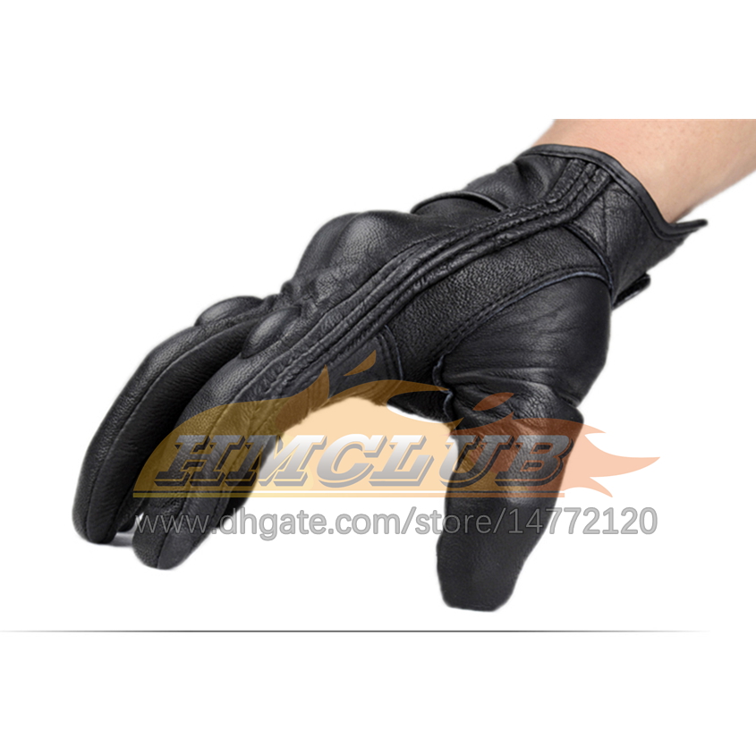 ST681 Motorcycle Gloves Motorbike Driving Cycling Retro Pursuit Perforated Real Leather Moto Protective Gears Motocross Glove