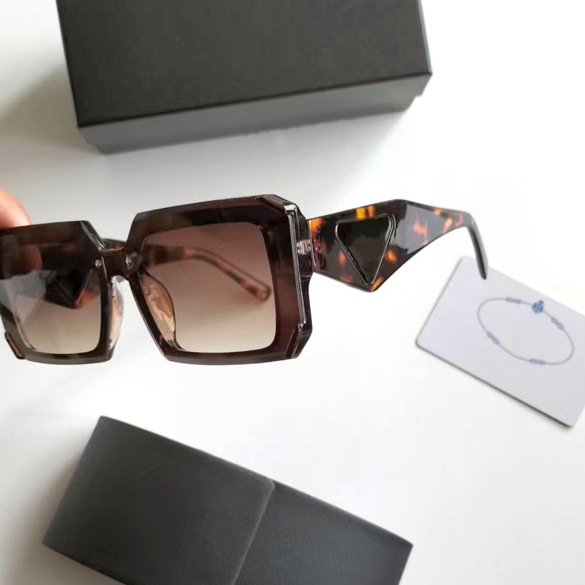 Modeontwerper zonnebrillen voor mannen en vrouwen klassieke zwarte witte luipaardprint rechthoekige zonnebrillen reis strand vacation driv213d