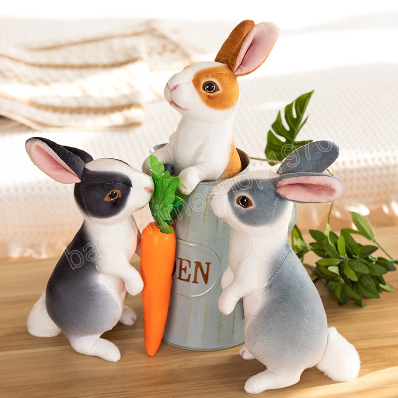 Simula￧￣o Rabit de rabo comprido macio de rabo comprido Realista de brinquedos de coelho macio de coelho