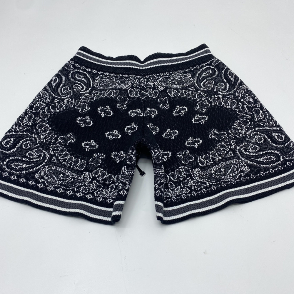 Summer Vintage Paisley Print Mens Shorts Cashmere Knitted Shorts Cashew Jacquard Knitting Embroidered Men Sweatpant