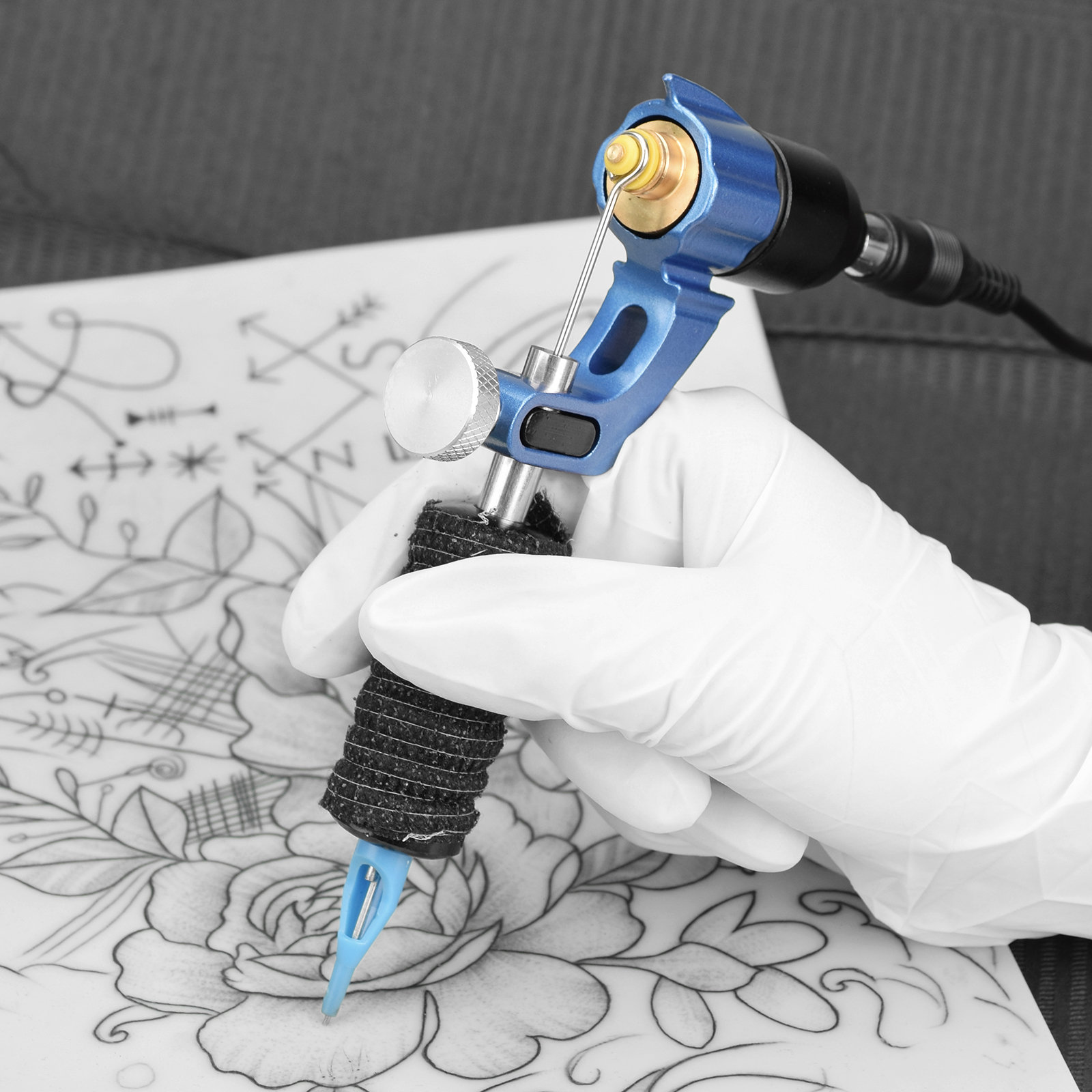 Bow Tattoo Machine Rotary Gun kraftfull motor för Liner Shader Tattoo Body Art Professional Permanent Makeup2506821