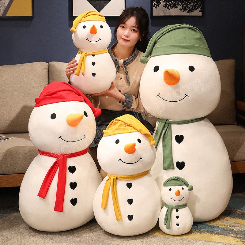 Kawaii Christmas Snowman Plush Toy Gooded Animal Soft Cute Snowman Pillow Doll Toys For Children Girls Kids Gift