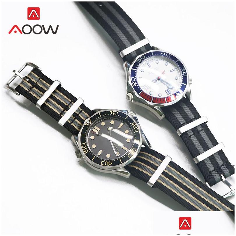 Assista Bandas Nylon Nato Strap Zu Band 18mm 20mm 22mm Fivela de Aço Inoxidável Homens Substituição Pulseira Acessórios para Sea Master Dro2791