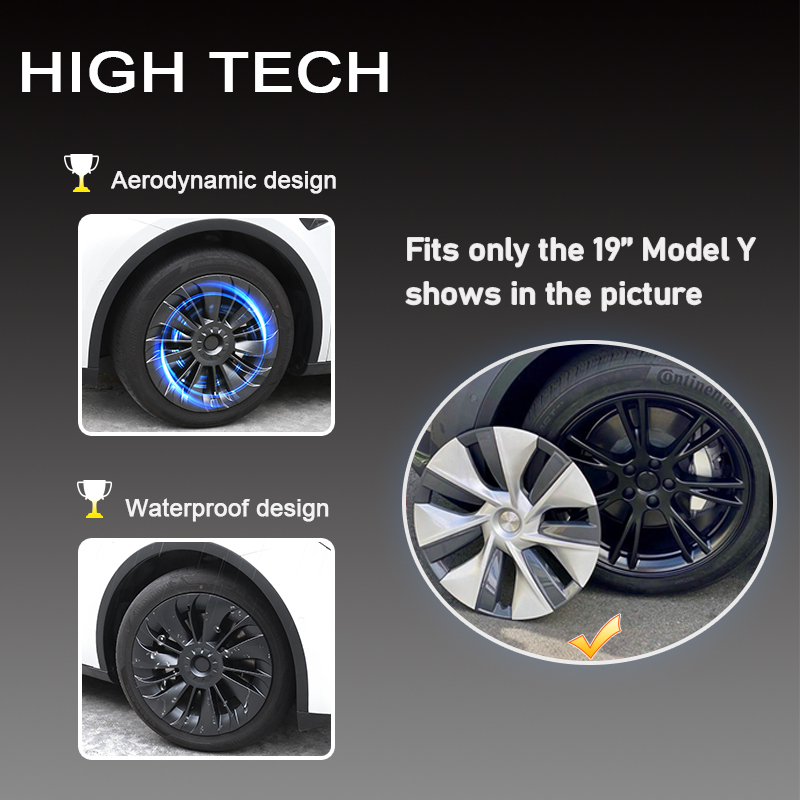 Pour Tesla modèle Y 4 pièces capuchon de moyeu voiture remplacement capuchon de roue 19 pouces Performance Automobile enjoliveur couverture complète accessoires 2016 2023