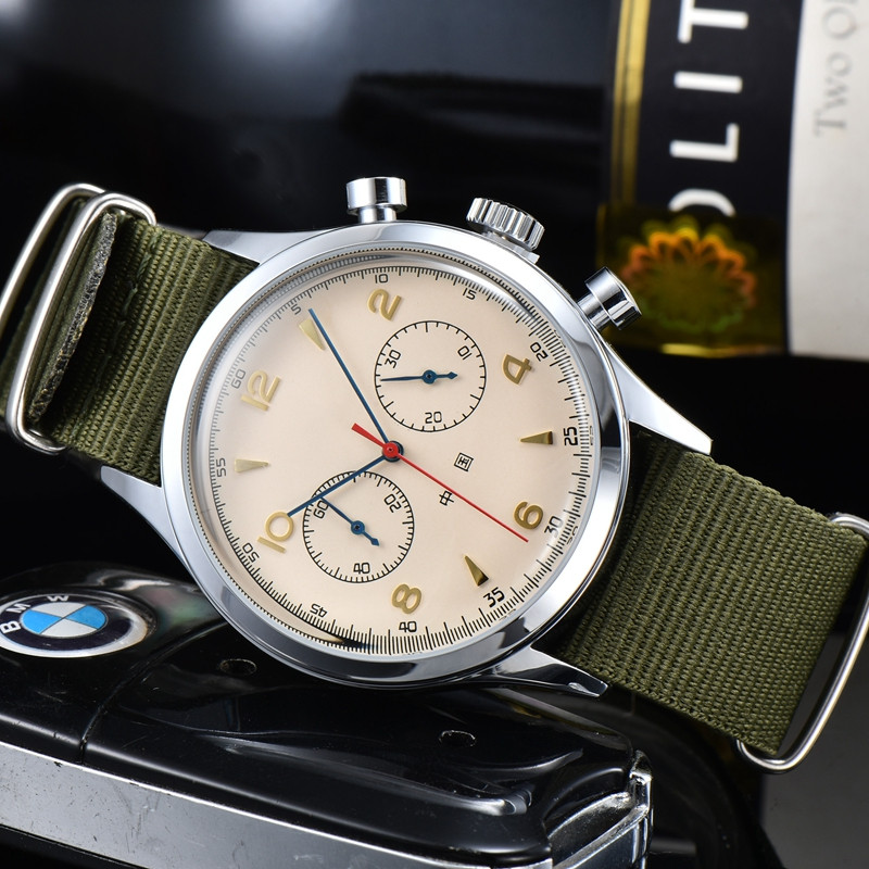 Armbandsur för män 2022 Nya herrklockor fem sömmar Alla Dial Work Quartz Watch Top Luxury Brand Chronograph Clock Leather och273U