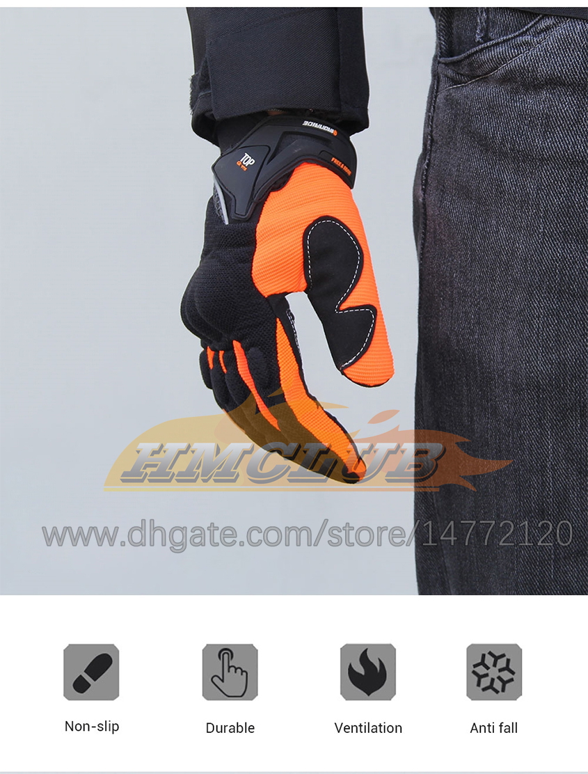 ST683 Été Hommes Gants De Moto Doigt Complet Moto Motocross Équitation Gants De Course Écran Tactile Guantes Moto Gants Respirants